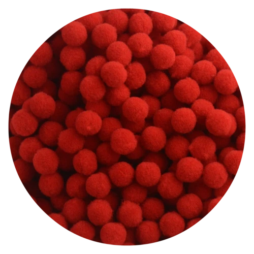 Premium 10mm Red Fluffy Pom Poms  Christmas Xmas Craft Pom Pom Card Making Kids - Image 1 of 1