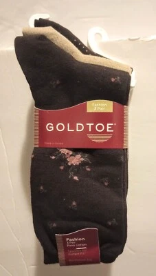 CALCETINES GOLDTOE FASHION CREW (ZAPATO TALLA 6-9) - FLORALES/LUNARES (3 PARES) Foto 1 de 2