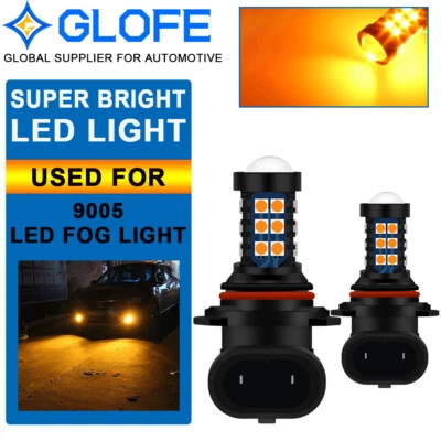 2 30SMD LED Fog Light Bulb 9005 HB3 3000K Amber Yellow Super Bright Driving Lamp - Image 1 of 4