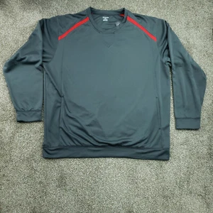 TONIX Fleece Sweater Men XXLarge Gray Red Matte Pockets Soft Brush Inside NWOT - Picture 1 of 17