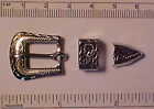 FANCY WESTERN BUCKLE SET for American Girl & Cabbage Patch Horse / Pony - SILVER