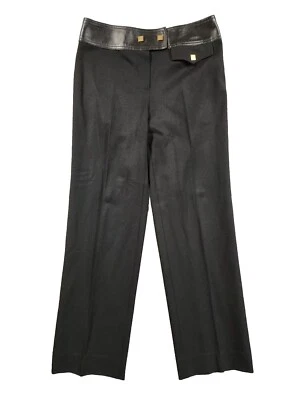 Pantalones para mujer Iceberg Gilmar 24 negros mezcla de lana virgen elástico pantalón recto Foto 1 de 4