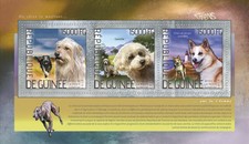 Guinea 2014 Animals Domestic Dog Breeds 3 Stamp Sheet 7B-2398
