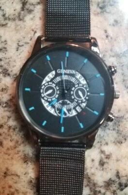 Moda Para Hombres Acero Inoxidable Cuarzo BANDA DE LUJO Calendario Negocios Informales Relojes Foto 1 de 4