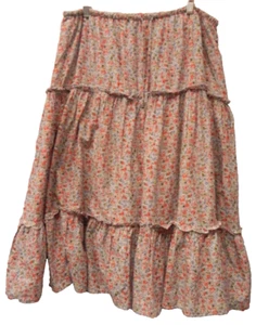 Falda midi con capas C&A Reino Unido para mujer EE. UU. 12 floral años 90 pradera cabaña núcleo hada - Imagen 1 de 3