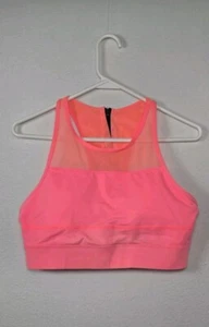 ZYIA Active All Star Neon Pink Sports Bra Mesh One More Rep Zip Back XLarge   - Picture 1 of 7