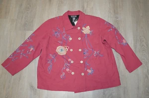 Vintage Indigo Moon Ladies Blazer Velvet Floral Rose Womens Jacket Boho Hippie S - Picture 1 of 12