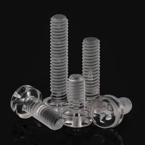 M3-M6 Acrylic Clear Pan Round Head Phillips Transparent Screw Clear Plastic Bolt - Picture 1 of 12