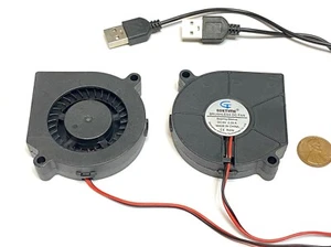 2 Pieces  USB PLUG 60mm 5v fan Brushless Centrifugal Blower Computer Gdstime C28 - Picture 1 of 2