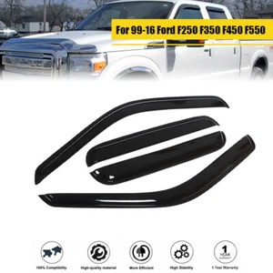 For Ford F250 F350 F450 F550 99-16 Super Duty Crew Cab Window Visors Rain Guards - Picture 1 of 8