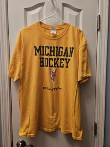 Vintage University Of Michigan Hockey Pontiac Motors Logo T-Shirt Size XL - Picture 1 of 3