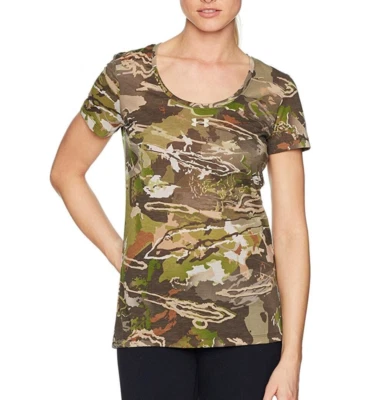 Under Armour UA Sz. M Women's Threadborne Early Season Forest Camo SS T Shirt  - Image 1 of 3