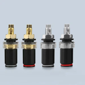 Amplificador HiFi enchapado en rodio 4 piezas altavoz poste de unión enchufe terminal hembra - Imagen 1 de 12