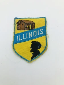 Vintage Illinois Patch Travel USA Yellow - Abe Lincoln - Bild 1 von 3
