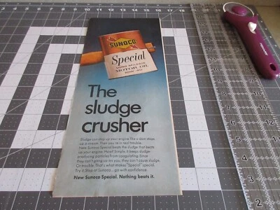 1956 Sunoco Special Motor Oil Sludge Crusher, Vintage Print Ad - Image 1 of 3