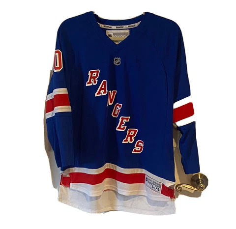 New York Rangers Blue NHL #30 HENRIK LUNDQVIST Youth L/XL Reebok Cover