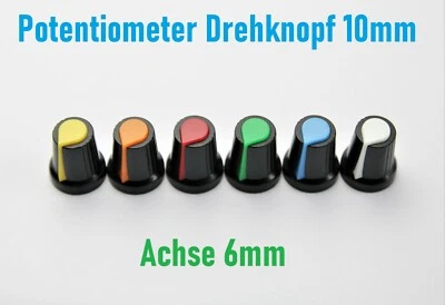 Potentiometer Drehknöpfe Achse 6mm Poti Knopf Regler Drehknopf  Einstellknopf  - Bild 1 von 4