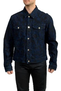 Versace Men's Blue Barocco Jacquard Denim Button Down Jacket US 2XL IT 56 - Picture 1 of 4