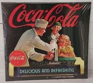 Coca-Cola 2006 16 month Wall Calendar "Delicious and Refreshing" Factory Sealed - Picture 1 of 13