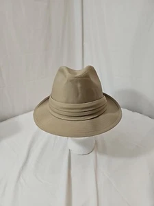 Vintage Fedora Made in the USA markenlose Kahki Fedora Größe Large - Bild 1 von 10