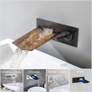 Grifo mezclador de lavabo de bañera montado en la pared de aceite negro para cascada generalizado - Imagen 1 de 19