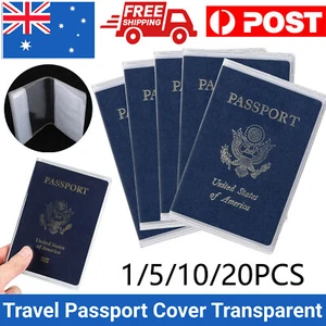 Passport Cover Transparent Clear Protector Travel Holder Organizer Carry Case - Picture 1 of 11
