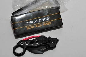 Navaja de bolsillo Tac-Force TF-578 acero inoxidable asistida todo negro hoja de borde liso nueva en caja - Imagen 1 de 3