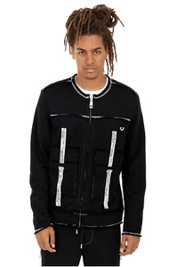 True Religion Men's Raw Edge Active Jacket in True Black - Picture 1 of 3