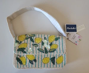 Handcrafted In India Beaded Bag Stripe Lemons NWT Viral Tiktok - Picture 1 of 12