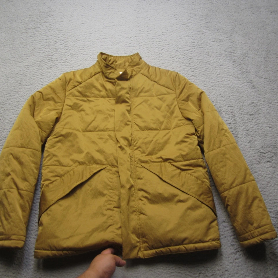 Chaqueta NSF Para Hombre Grande Marrón Acolchada Puffer Cremallera Completa Frente a Presión Abrigo de Poliéster Foto 1 de 4