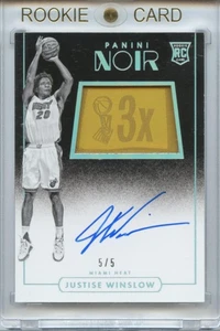 2015-16 Panini Noir Justise Winslow RC Championship Tag Logo Auto 5/5 Heat - Bild 1 von 2