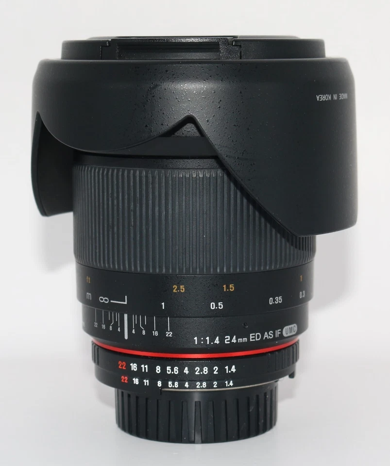 Rokinon 24mm f/1.4 ED AS IF UMC Wide-Angle Lens for Nikon F (AE) - Open Box Mint - Image 1 of 4