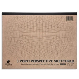Koala Tools - 40-Page Large Drawing Pad for 3-Point Perspective Drawing, Sketch - Picture 1 of 7