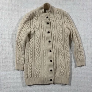 Cárdigan LL Bean Vintage Pescador Tejido con Cable 100% Lana Hecho en Irlanda Talla XL - Imagen 1 de 8
