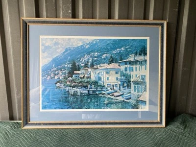 带框卢加诺意大利 1991 年海岸线 Howard Behrens 著。  美术印花 41x31 — 第 1/4 张图片