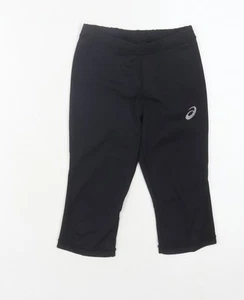 Asics Girls Black Cropped Leggings - 8-9 Years Activewear - Picture 1 of 12