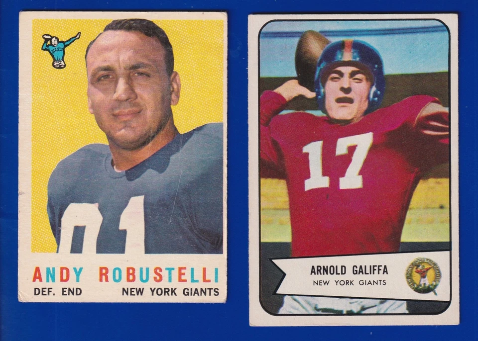 2 GIANTS LOT 1954 BOWMAN #122 ARNOLD GALIFFA 1959 TOPPS #147 ANDY ROBUSTELLI  - Image 1 of 2
