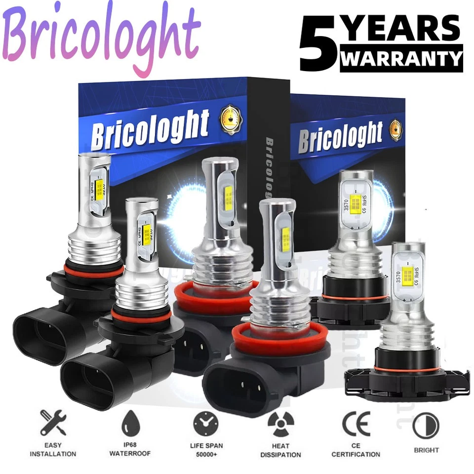 For Chevrolet Colorado 2015-2020 2021 2022 LED Headlight + Fog Light Bulbs Combo - Image 1 of 4