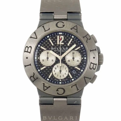 BVLGARI Diagono TI44TACH Titanio Fecha Carbono Automático Esfera Negra 90301898 Foto 1 de 4