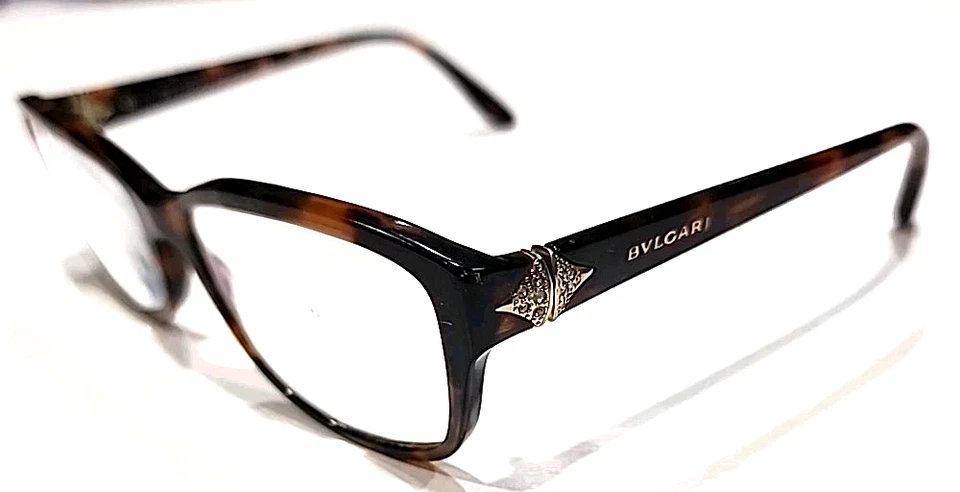 BVLGARI 4086 5243 Marco de Anteojos Marrón Tortuga Ovalado 54-17 135 Italia LEER Foto 1 de 4