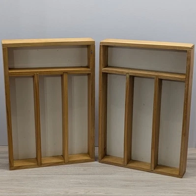 Juego de 2 organizadores de cajones de madera compartimento de almacenamiento para cocina oficina manualidades Foto 1 de 4