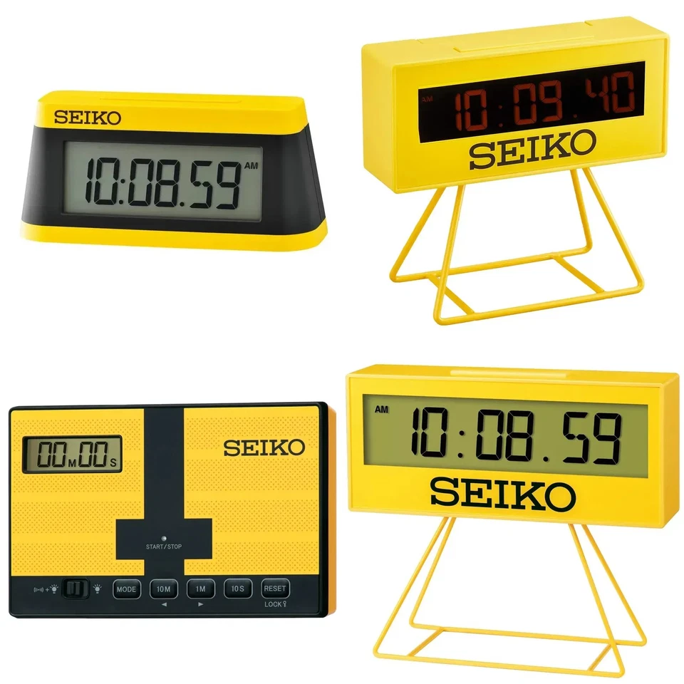 Seiko Sveglia Digitale Timer Giallo Design Sportivo SQ818Y SQ815Y SQ817Y MT801Y - Immagine 1 di 1