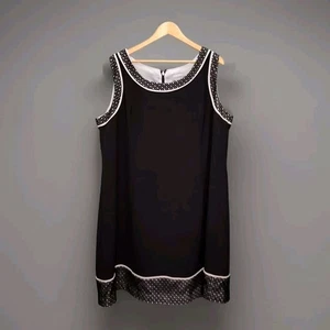 Catherines Sheath Dress 24W Black White Sleeveless - Picture 1 of 9