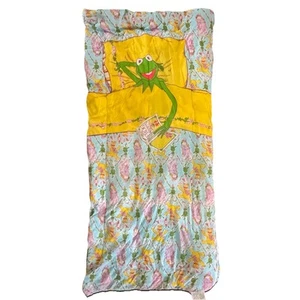 Vintage Kermit der Frosch liegend im Bett 70’s/80’s Schlafsack Reißverschluss blau innen - Bild 1 von 14