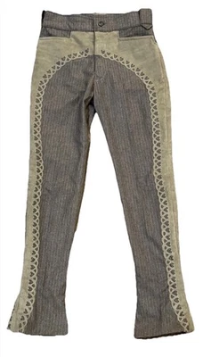 "Pantalones de tweed hechos a mano pantalones cosidos ecuestres vaquera occidental 31 X 33""" Foto 1 de 4