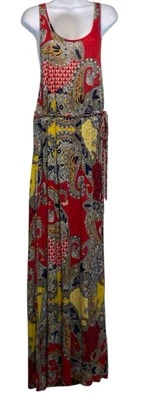 Lucky Brand Maxi Dress Womens Size XL Multicolor Sleeveless Paisley Sheath Boho - Image 1 of 4