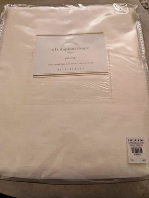 **Nuevo** Cortinas Dupioni de seda Pottery Barn MARFIL 104W x 96L. Juego de 2 Foto 1 de 4