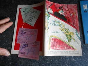 Ancien PROGRAMME THÉÂTRE ANTOINE Ralf Vallone + Tikets d'Entrée Toulouse Lautrec - Imagen 1 de 12