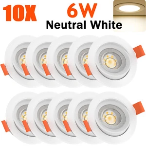 10X LED Panel Ceiling Lights Recessed Rotatable Down Lamp Kitchen Fixtures 4000K - Picture 1 of 13