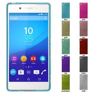 Protective Case for sony Xperia Brushed Cover Case Silicone Case + 2 Protector